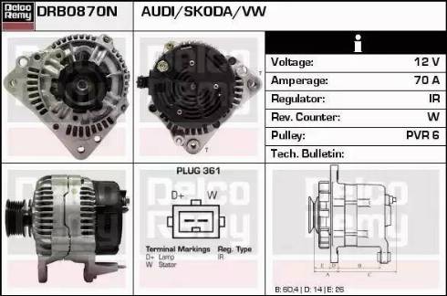 Remy DRB0870N - Генератор autocars.com.ua