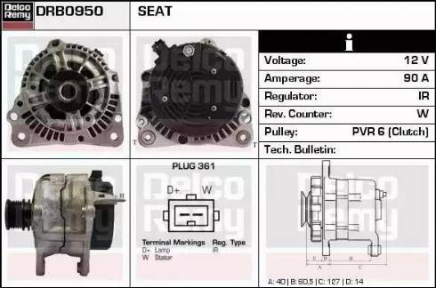 Remy DRB0950 - Генератор autocars.com.ua