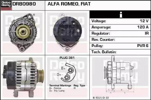 Remy DRB0980 - Генератор autocars.com.ua