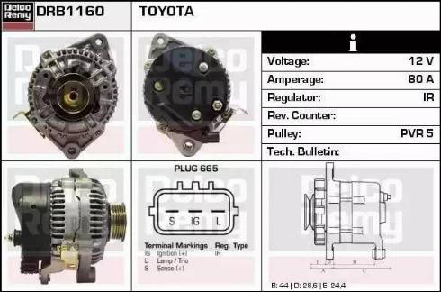 Remy DRB1160 - Генератор autocars.com.ua