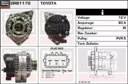 Remy DRB1170 - Генератор autocars.com.ua