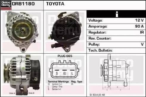 Remy DRB1180 - Генератор autocars.com.ua