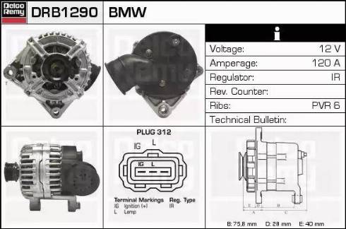 Remy DRB1290 - Генератор autocars.com.ua