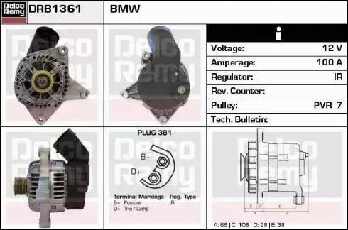 Remy DRB1361 - Генератор autocars.com.ua