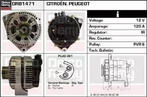 Remy DRB1471 - Генератор avtokuzovplus.com.ua