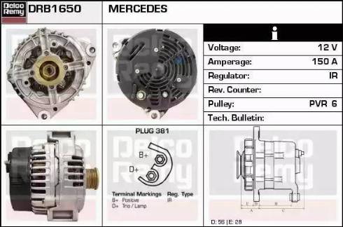 Remy DRB1650 - Генератор autocars.com.ua