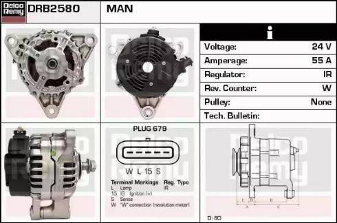 Remy DRB2580 - Генератор autocars.com.ua