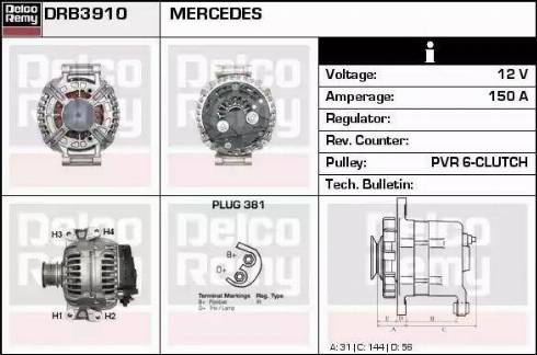 Remy DRB3910 - Генератор avtokuzovplus.com.ua