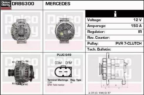 Remy DRB6300 - Генератор autocars.com.ua