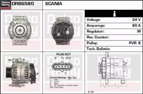 Remy DRB6580 - Генератор autocars.com.ua