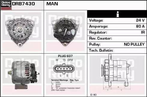 Remy DRB7430 - Генератор autocars.com.ua