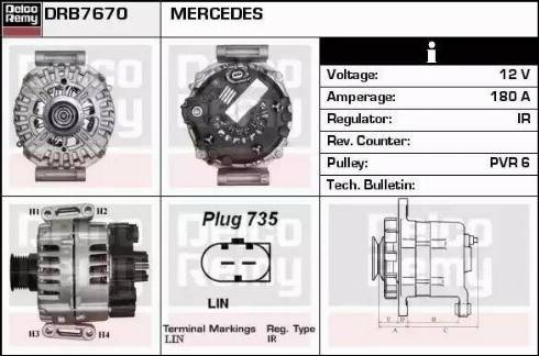 Remy DRB7670 - Генератор autocars.com.ua