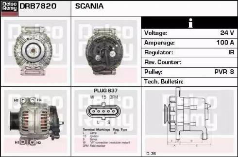 Remy DRB7820 - Генератор autocars.com.ua