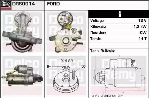 Remy DRS0014 - Стартер autocars.com.ua