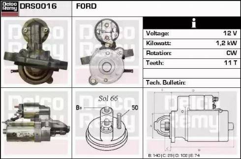 Remy DRS0016 - Стартер autocars.com.ua