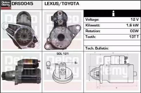 Remy DRS0045 - Стартер autocars.com.ua