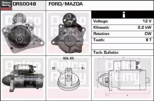 Remy DRS0048 - Стартер autocars.com.ua