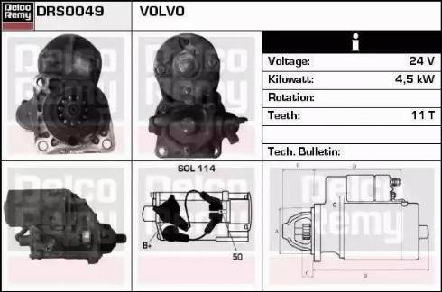 Remy DRS0049 - Стартер autocars.com.ua