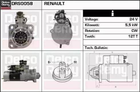 Remy DRS0058 - Стартер autocars.com.ua