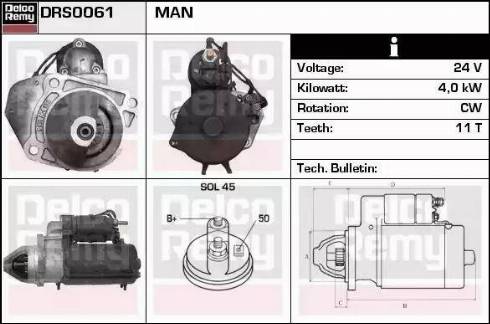 Remy DRS0061 - Стартер autocars.com.ua