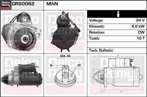 Remy DRS0062 - Стартер autocars.com.ua