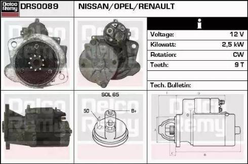 Remy DRS0089 - Стартер autocars.com.ua