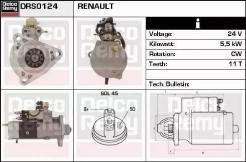 Remy DRS0124 - Стартер autocars.com.ua