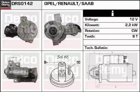 Remy DRS0142 - Стартер autocars.com.ua