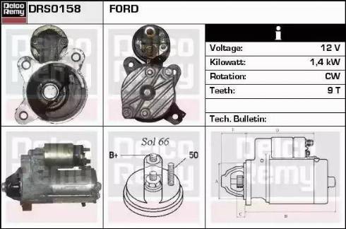 Remy DRS0158 - Стартер autocars.com.ua