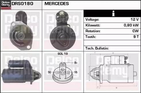 Remy DRS0180 - Стартер autocars.com.ua