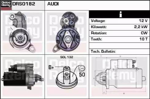 Remy DRS0182 - Стартер autocars.com.ua