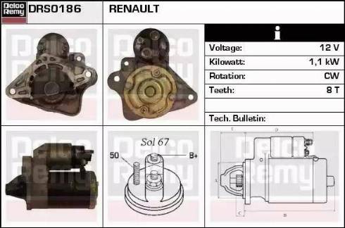 Remy DRS0186 - Стартер autocars.com.ua