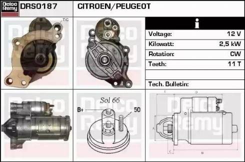 Remy DRS0187 - Стартер autocars.com.ua