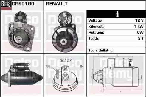 Remy DRS0190 - Стартер autocars.com.ua