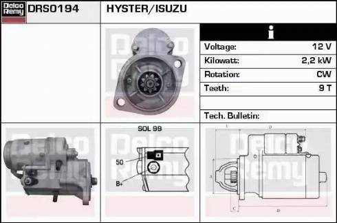 Remy DRS0194 - Стартер autocars.com.ua