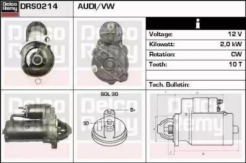 Remy DRS0214 - Стартер autocars.com.ua