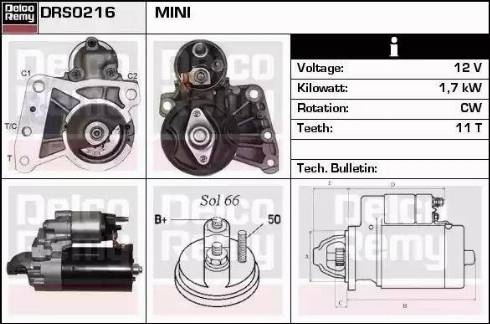 Remy DRS0216 - Стартер autocars.com.ua