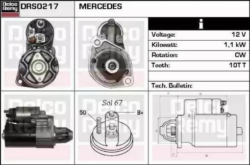 Remy DRS0217 - Стартер autocars.com.ua