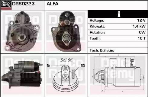 Remy DRS0223 - Стартер autocars.com.ua