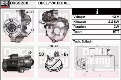 Remy DRS0238 - Стартер autocars.com.ua