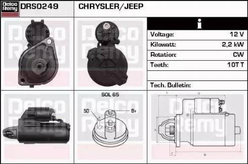 Remy DRS0249 - Стартер autocars.com.ua