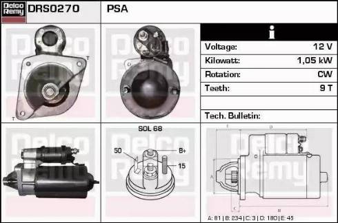 Remy DRS0270 - Стартер autocars.com.ua