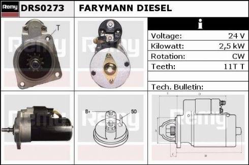 Remy DRS0273 - Стартер autocars.com.ua