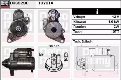 Remy DRS0296 - Стартер autocars.com.ua