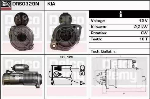 Remy DRS0329N - Стартер autocars.com.ua