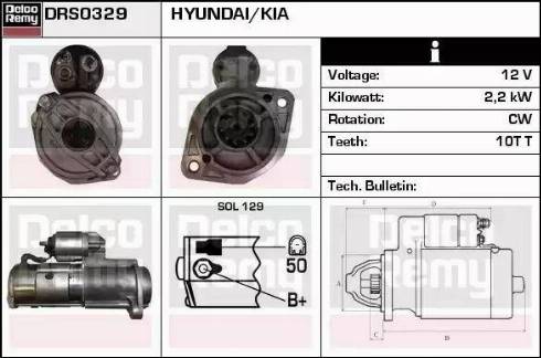 Remy DRS0329 - Стартер autocars.com.ua