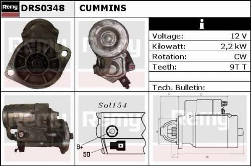 Remy DRS0348 - Стартер autocars.com.ua