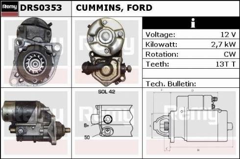 Remy DRS0353 - Стартер avtokuzovplus.com.ua