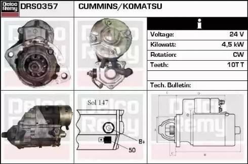 Remy DRS0357 - Стартер autocars.com.ua