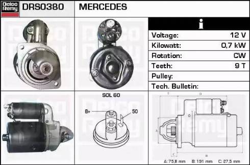 Remy DRS0380 - Стартер autocars.com.ua